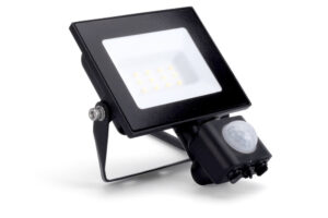 Integral Compact Slim Floodlight Pir 10W 1000Lm 4000K 120 Beam 100Lm/W IP65 Ik08 Led Black