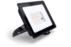 Integral Compact Slim Floodlight 30W 2400Lm Rgb+3000K 110 Beam 80Lm/W IP65 Ik05 Black