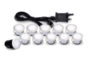 Integral Outdoor Deck Light 10Pcs Kits Dusk To Dawn IP65 0.4W/Ea Blue With Uk Plug
