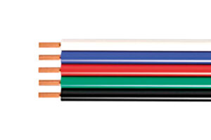 Integral 5 Core Cable 0.75Mm? Black/Red/Green/Blue/White Wire 1M Length For 12-24Vdc Rgbw Led Strips 6A Max Load