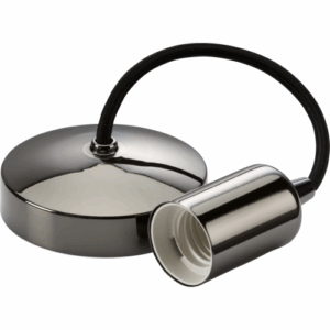 Knightsbridge 6" E27 Contemporary Pendant Set - Black Nickel
