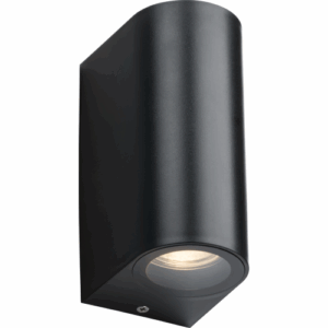 Knightsbridge ALANA 230V IP65 GU10 Polycarbonate Up/Down Wall light Black
