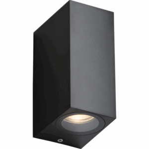 Knightsbridge ALANA 230V IP65 GU10 Polycarbonate Up/Down Wall light Black