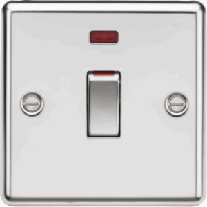 Knightsbridge 45A DP Switch with Neon (1G size)  - Polished Chrome