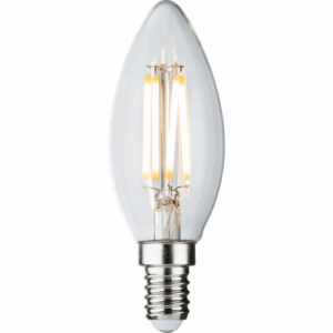 Knightsbridge 230V 4W LED SES Clear Candle Filament Lamp 2700K Dimmable