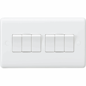 Knightsbridge White Curved Edge 10AX 6G 2-way Switch