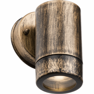 Knightsbridge EAMON 230V IP54 GU10 Polycarbonate Single Wall light Brushed Brass