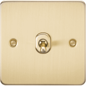 Knightsbridge Brushed Brass 10AX 1G Intermediate Toggle Switch