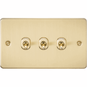 Knightsbridge Brushed Brass 10AX 3G 2-way Toggle Switch