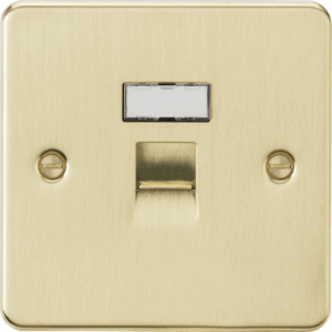 Knightsbridge Brushed Brass UTP CAT6a RJ45 Network Outlet