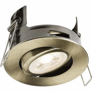 Knightsbridge FireNova IP20 Tilt GU10 Fire-rated Open-back Downlight Antique Brass