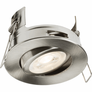 Knightsbridge FireNova IP20 Tilt GU10 Fire-rated Open-back Downlight Brushed Chrome