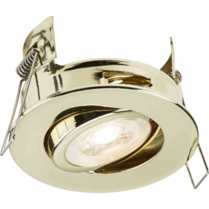 Knightsbridge FireNova IP20 Tilt GU10 Fire-rated Open-back Downlight Polished Brass