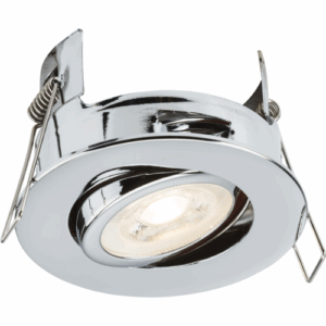 Knightsbridge FireNova IP20 Tilt GU10 Fire-rated Open-back Downlight Polished Chrome