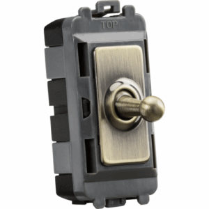 Knightsbridge Antique Brass 20AX 1G 2-way SP Grid Toggle Switch