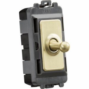 Knightsbridge Brushed Brass 20AX Intermediate Grid Toggle Switch