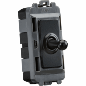 Knightsbridge Matt Black 20AX Intermediate Grid Toggle Switch
