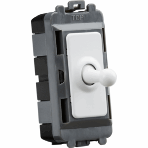 Knightsbridge Matt White 20AX Intermediate Grid Toggle Switch