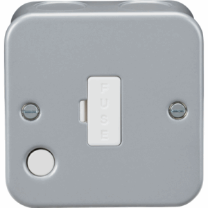 Knightsbridge Silver/Grey 13A Unswitched Fused Spur with Flex Outlet