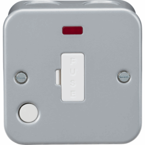 Knightsbridge Silver/Grey 13A Unswitched Fused Spur with Neon and Flex Outlet