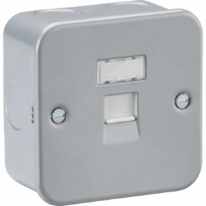 Knightsbridge Silver/Grey Metal Clad UTP CAT6a RJ45 Network Outlet