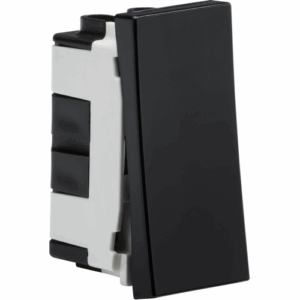 Knightsbridge 20AX 1G intermediate modular switch (25x50mm) - Black