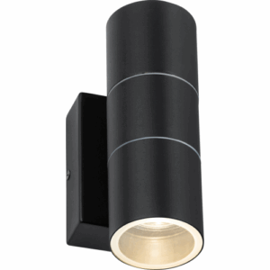 Knightsbridge 230V IP54 GU10 Up and Down Wall Light with Photocell Sensor - Black