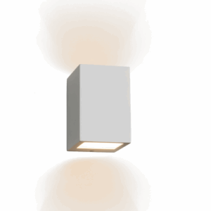 Knightsbridge 230V G9 40W Cuboid Up and Down Plaster Wall Light
