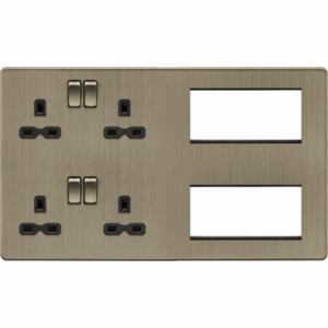 Knightsbridge Multi Combination Plate Antique Brass