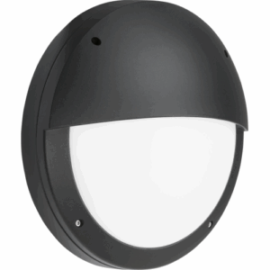Knightsbridge 230V IP65 18W LED Eyelid Bulkhead CCT with Microwave Sensor Black