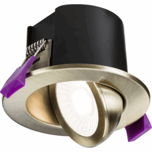 Knightsbridge SpektroLED Evo Tilt Fire Rated IP65 Downlight with 2 x Wattage and 4 x CCT Antique Brass