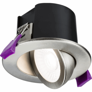 Knightsbridge SpektroLED Evo Tilt Fire Rated IP65 Downlight with 2 x Wattage and 4 x CCT Brushed Chrome