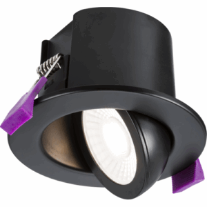 Knightsbridge SpektroLED Evo Tilt Fire Rated IP65 Downlight with 2 x Wattage and 4 x CCT Matt Black