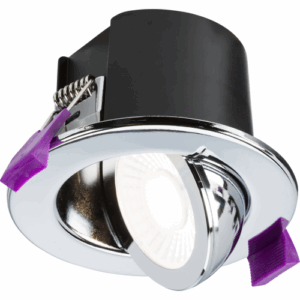 Knightsbridge SpektroLED Evo Tilt Fire Rated IP65 Downlight with 2 x Wattage and 4 x CCT Polished Chrome