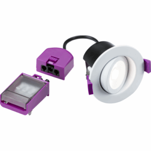 Knightsbridge SpektroLED Evo Tilt Fire Rated IP65 Downlight with 2 x Wattage and 4 x CCT White