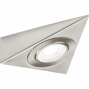 Knightsbridge 230V 2W LED Triangular Under Cabinet Light with Adjustable CCT - Brushed Chrome