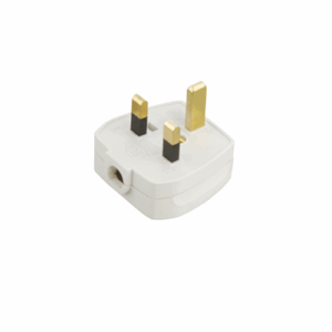 Knightsbridge 13A Plug Top with 5A Fuse - White (Screw Cord Grip)