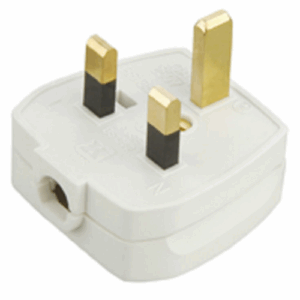 Knightsbridge 13A Plug Top with 3A fuse - White (Screw Cord Grip)
