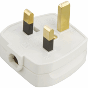 Knightsbridge 13A Plug Top with 13A fuse - White (Screw Cord Grip)