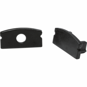 Knightsbridge Aluminium Surface Mount Profile End Caps - Black