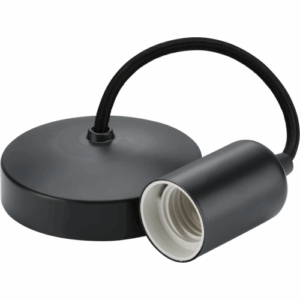 Knightsbridge 6" E27 Contemporary Pendant Set - Anthracite