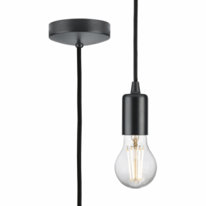 Knightsbridge 1.8m E27 Contemporary Pendant Set - Anthracite
