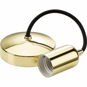 Knightsbridge 6" E27 Contemporary Pendant Set - Polished Brass