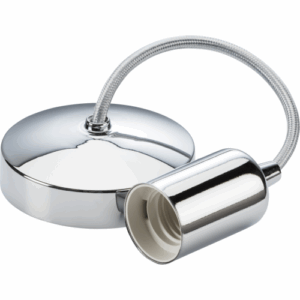 Knightsbridge 6" E27 Contemporary Pendant Set - Polished Chrome