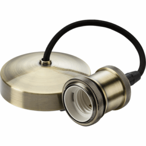 Knightsbridge 6" E27 Vintage Pendant Set - Antique Brass