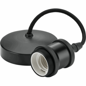 Knightsbridge 6" E27 Vintage Pendant Set - Anthracite