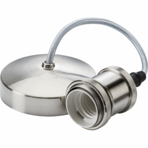 Knightsbridge 6" E27 Vintage Pendant Set - Brushed Chrome