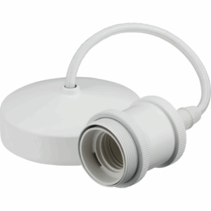 Knightsbridge 6" E27 Vintage Pendant Set - Matt White