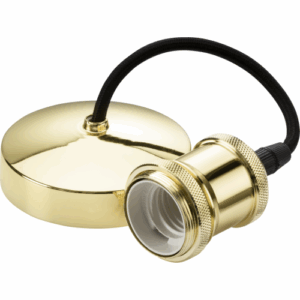 Knightsbridge 6" E27 Vintage Pendant Set - Polished Brass