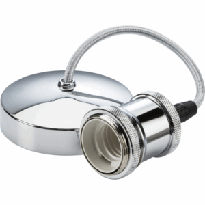 Knightsbridge 6" E27 Vintage Pendant Set - Polished Chrome